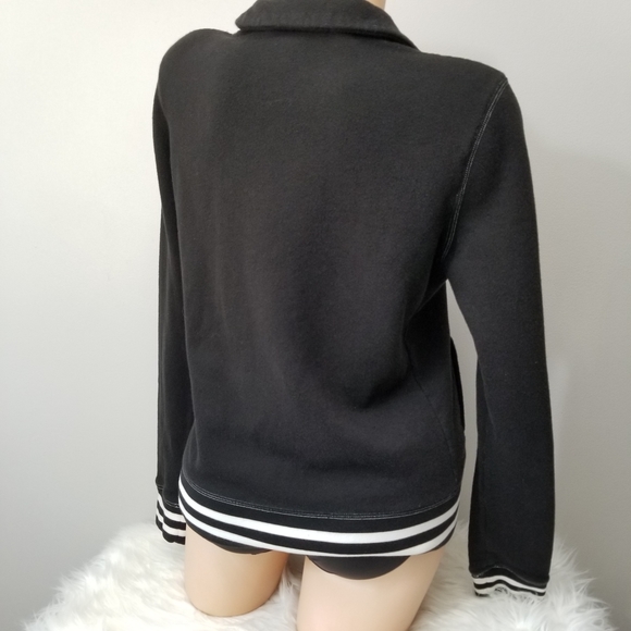 VS PINK 1/4 Zip Black Pullover Sweatshirt Small - Picture 6 of 8